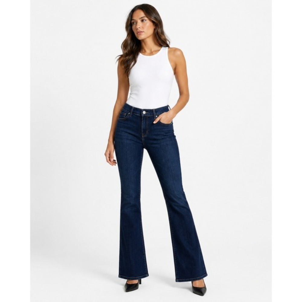 LOFT Modern Sexy Bootcut Jeans Women's 10 Dark Wash Mid Rise Stretch Flare
